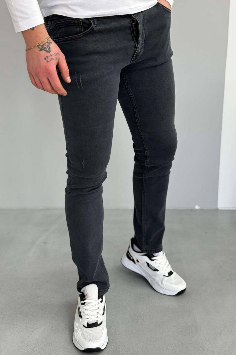 SLIM FIT ONE COLOR MEN JEANS DARK GREY/GEE - 1