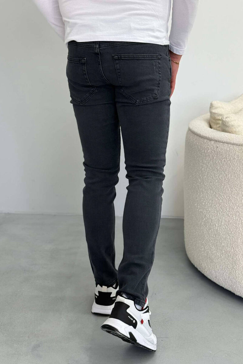 SLIM FIT ONE COLOR MEN JEANS DARK GREY/GEE - 4