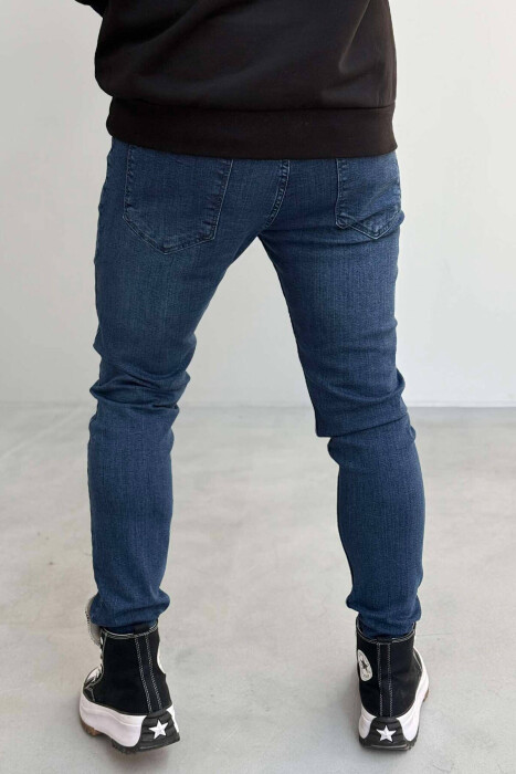 SLIM FIT ONE COLOR MEN JEANS IN BLUE COLOR - 2