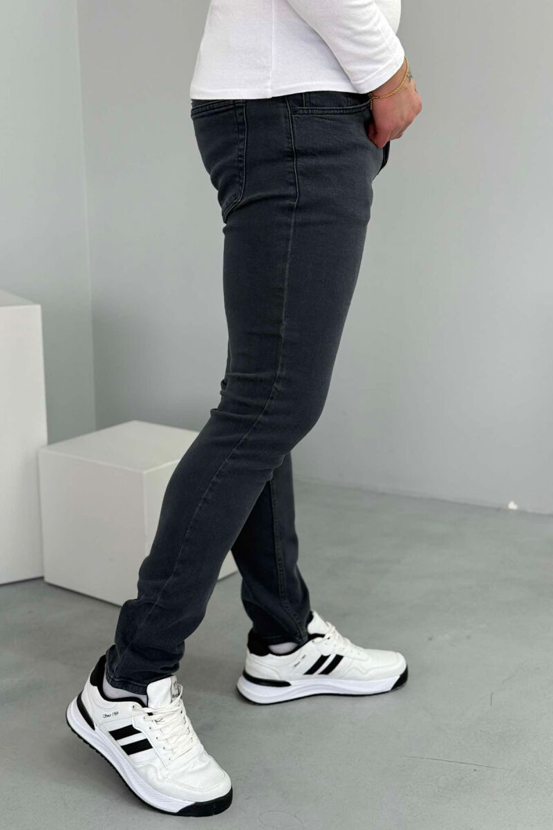 SLIM FIT ONE COLOR SIMPLE MEN JEANS GREY/GRI - 2