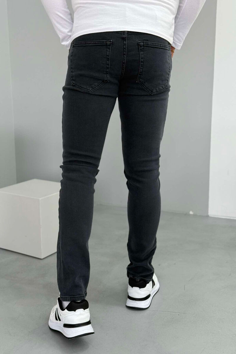 SLIM FIT ONE COLOR SIMPLE MEN JEANS GREY/GRI - 3