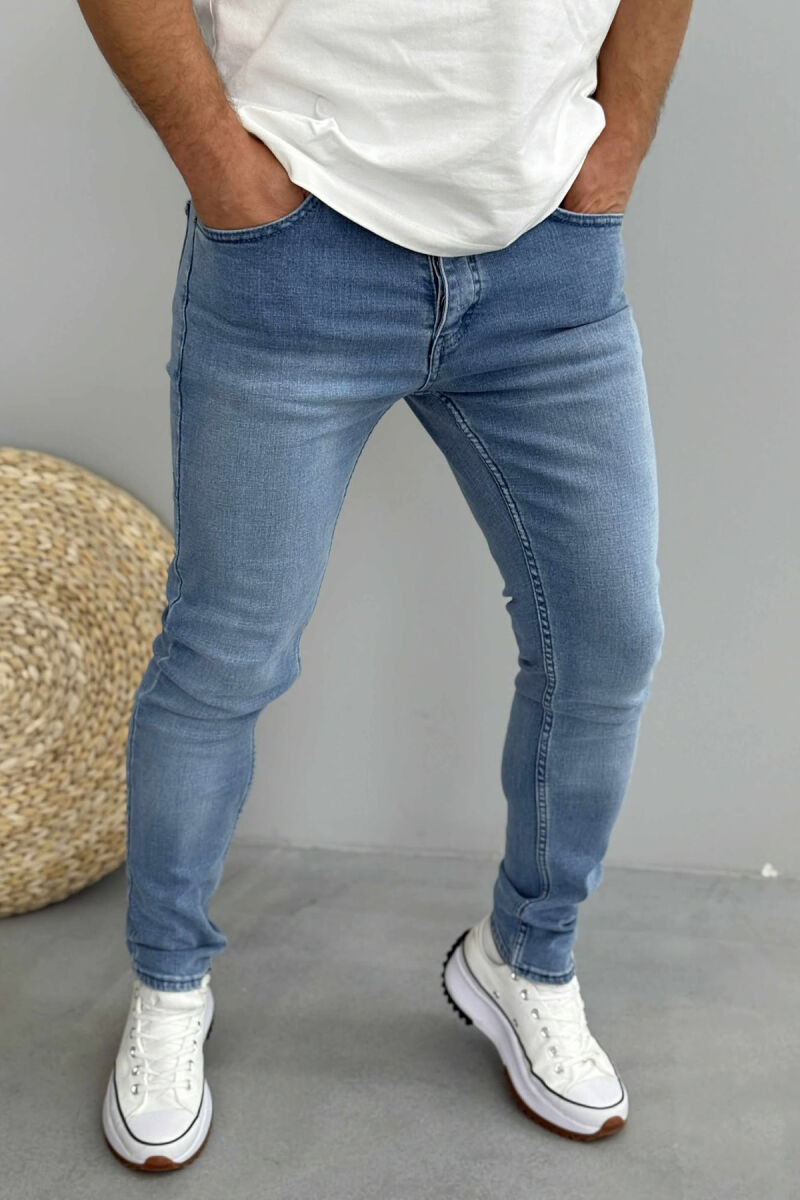 SLIM FIT ONE COLOR SIMPLE MEN JEANS LIGHTBLUE/BZ - 4