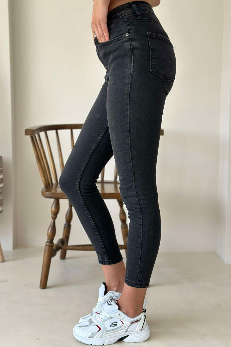 SLIM FIT ONE COLOR WOMEN JEANS BLACK/ E ZEZE - 2