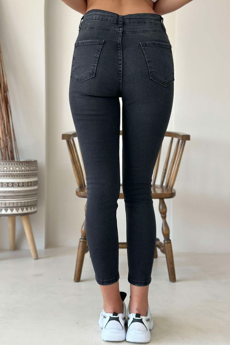 SLIM FIT ONE COLOR WOMEN JEANS BLACK/ E ZEZE - 3