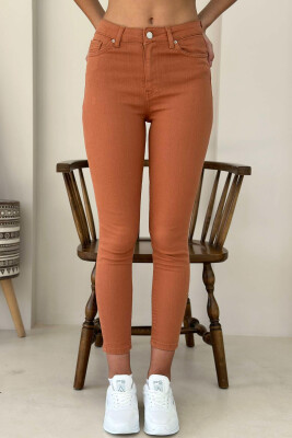 SLIM FIT ONE COLOR WOMEN JEANS BRICK/TULLE 