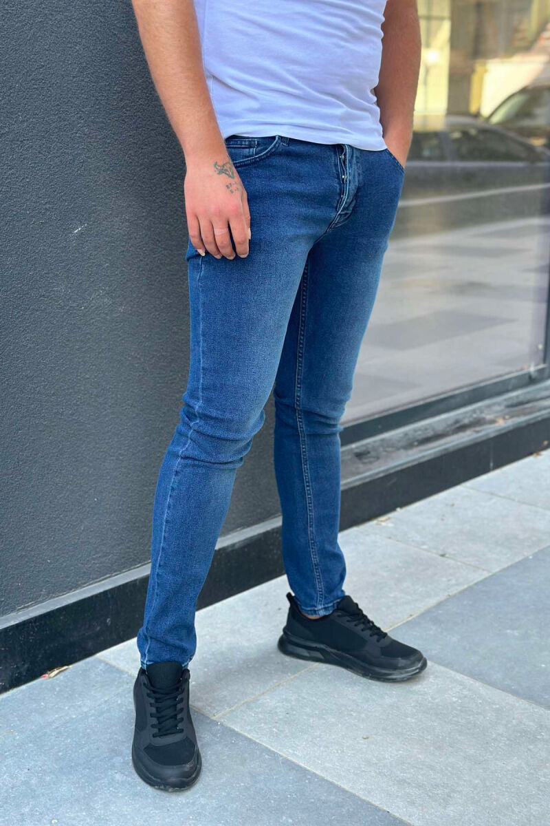 SLIM FIT SIMPLE MEN JEANS BLUE/BLU - 2