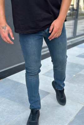 SLIM FIT SIMPLE MEN JEANS DARK BLUE/BEE 