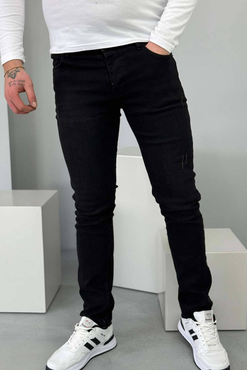 SLIM FIT SIMPLE MEN JEANS IN BLACK COLOR - 1