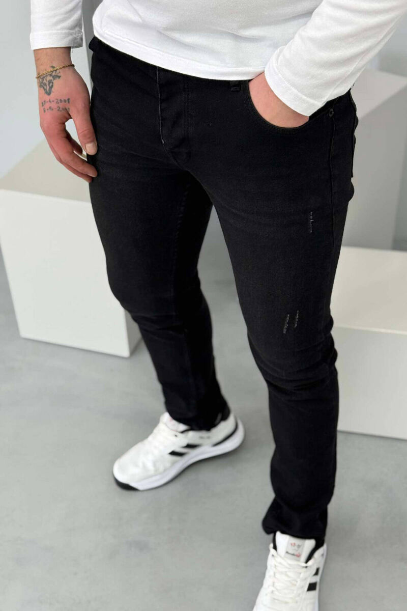 SLIM FIT SIMPLE MEN JEANS IN BLACK COLOR - 2