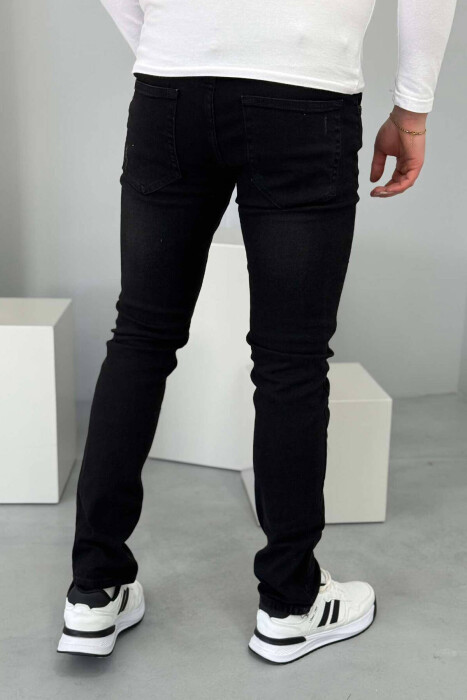 SLIM FIT SIMPLE MEN JEANS IN BLACK COLOR - 3