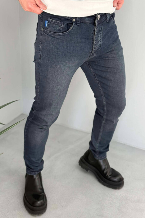 SLIM FIT SIMPLE MEN JEANS IN DARK BLUE COLOR - 2