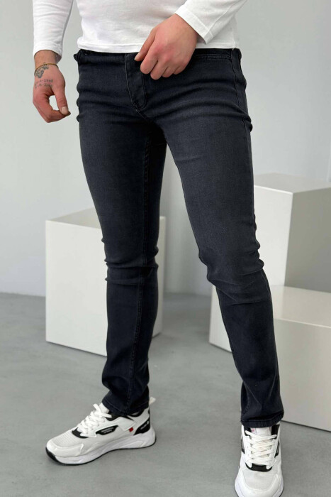 SLIM FIT SIMPLE MEN JEANS IN DARK GREY COLOR - 1