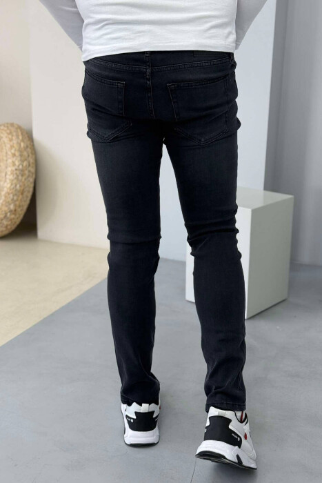 SLIM FIT SIMPLE MEN JEANS IN DARK GREY COLOR - 4