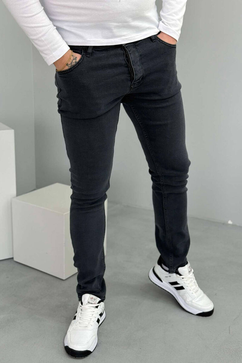 SLIM FIT SIMPLE MEN JEANS IN GREY COLOR - 1