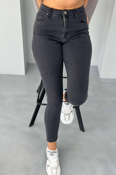 XHINSE TË THJESHTA TË NGUSHTA PËR FEMRA NË NGJYRËN GRI TË ERRËT - KLAUDIO FASHION