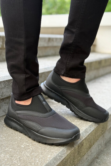 SLIP ON EVERYDAY SIMPLE MEN SNEAKERS BLACK/ E ZEZE - 3