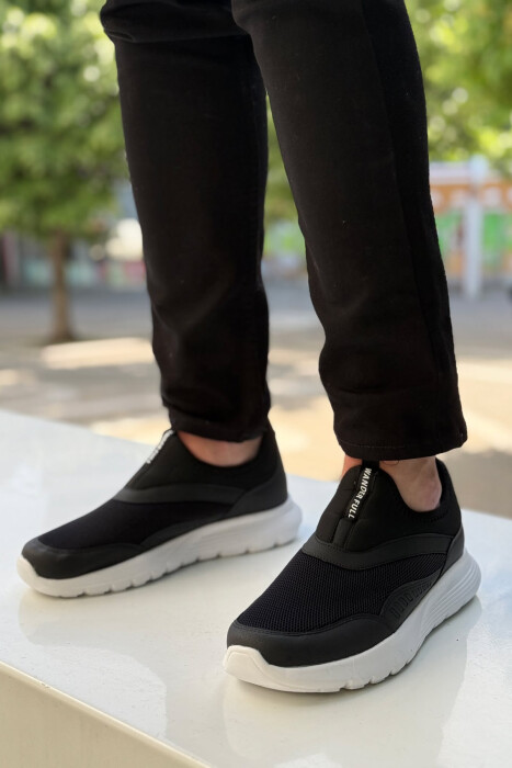 SLIP ON EVERYDAY SIMPLE MEN SNEAKERS BLACK-WHITE/ZEBA 
