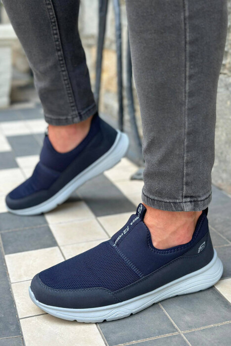 SLIP ON SIMPLE MEN SNEAKERS GREY-BLUE/ GRBL - 2