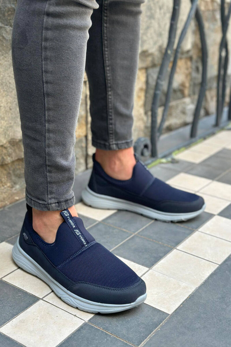 SLIP ON SIMPLE MEN SNEAKERS GREY-BLUE/ GRBL - 3