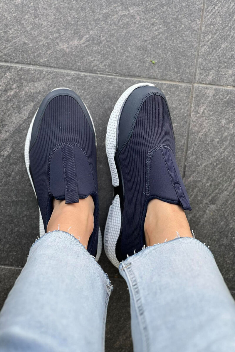 SLIP ON WOMEN SNEAKERS BLUE-WHITE/BLBA - 2