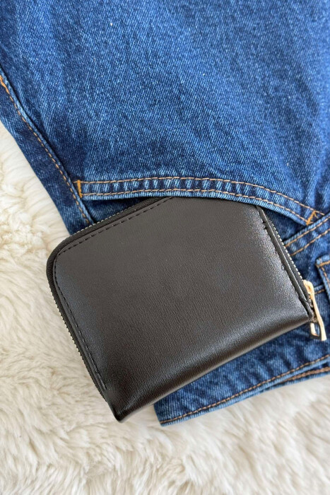 SMALL DETAIL ONE COLOR WOMEN WALLET BLACK/ E ZEZE - 2