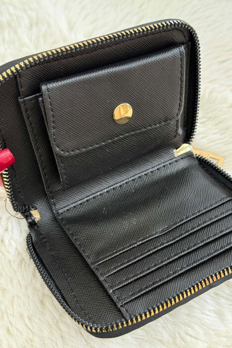 SMALL DETAIL ONE COLOR WOMEN WALLET BLACK/ E ZEZE - 3