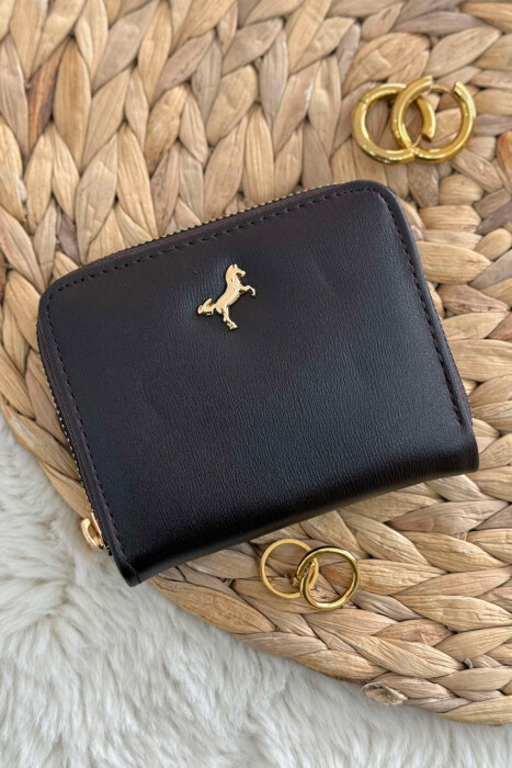 SMALL DETAIL ONE COLOR WOMEN WALLET DARK BROWN/KAE 