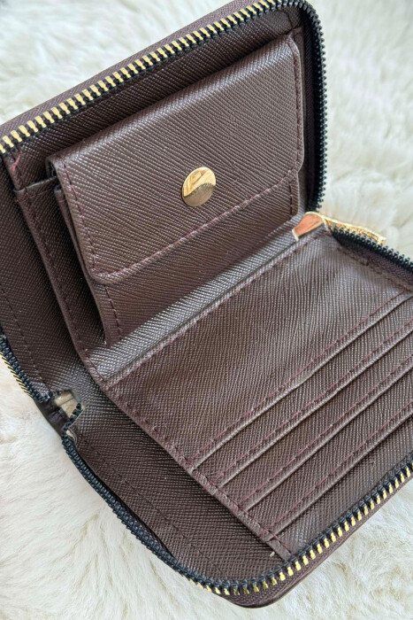 SMALL DETAIL ONE COLOR WOMEN WALLET DARK BROWN/KAE - 3