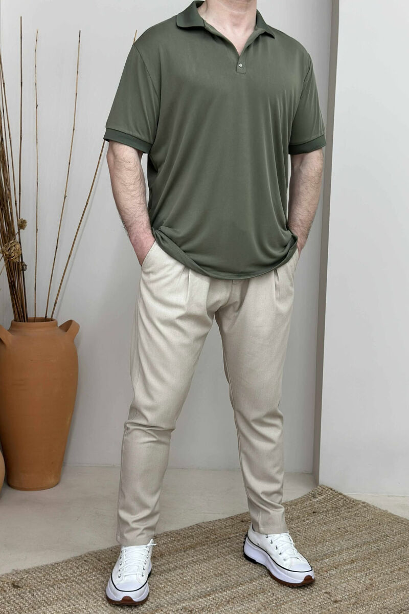SMALL DETAIL SIMPLE MEN T-SHIRT GREEN/JESHILE - 1