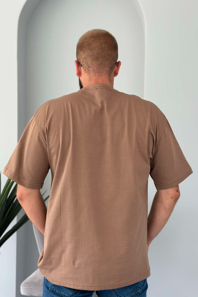 SMALL FRONT WRITTINGS MEN T-SHIRT BROWN/KAFE - 2