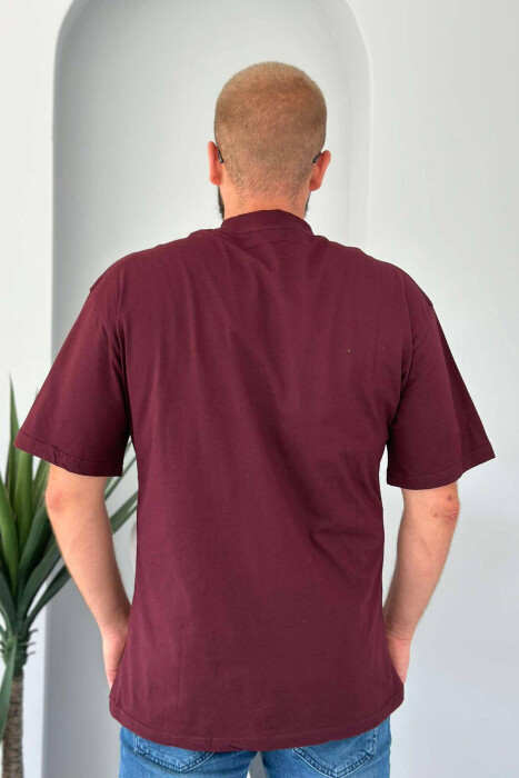 SMALL FRONT WRITTINGS MEN T-SHIRT BURGUNDY/VISHNJE - 4