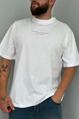 SMALL FRONT WRITTINGS MEN T-SHIRT WHITE/GREY-BAGR 