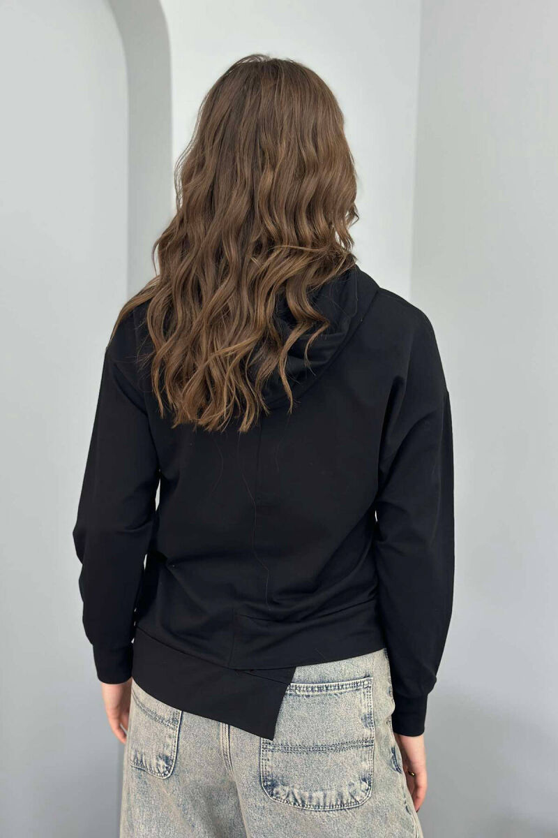 SMALL FRONT WRITTINGS WOMEN HOODIE BLACK/ E ZEZE - 4