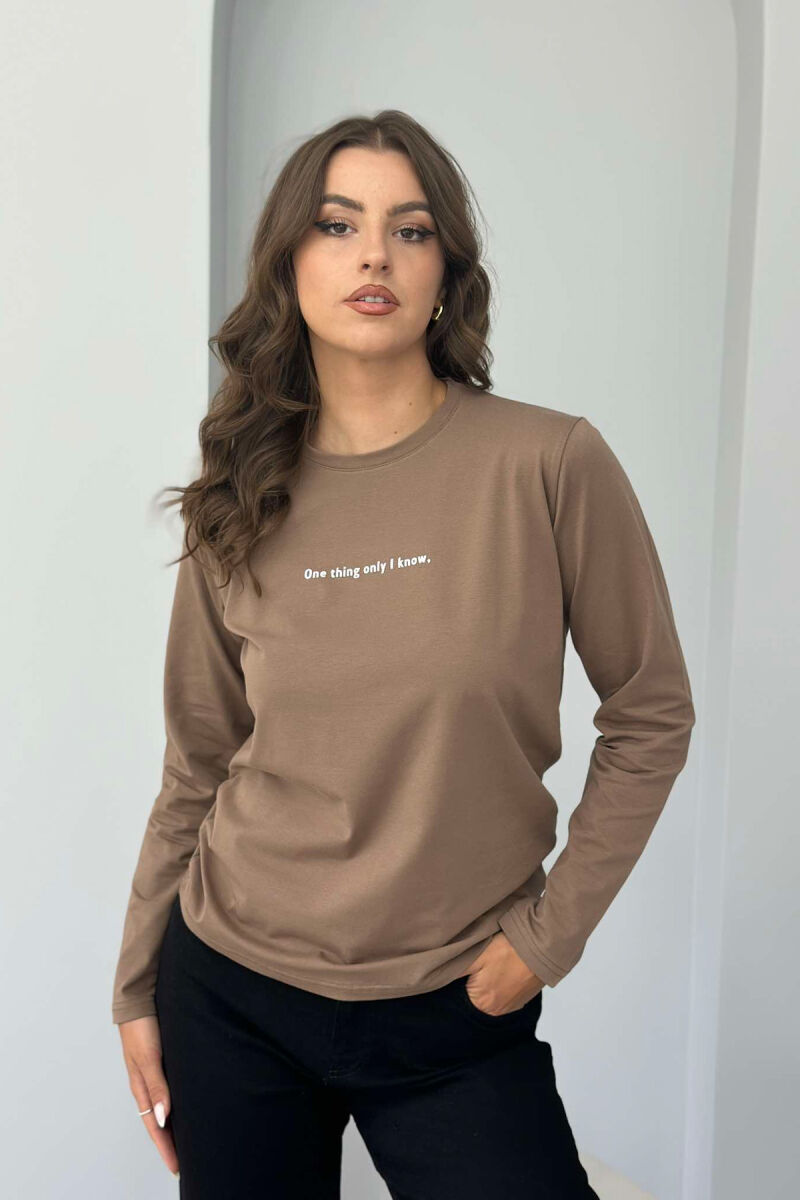 SMALL FRONT WRITTINGS WOMEN SWEATSHIRT BROWN/KAFE - 3