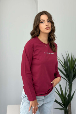 SMALL FRONT WRITTINGS WOMEN SWEATSHIRT BUYRDGUNDY/VISHNJE 