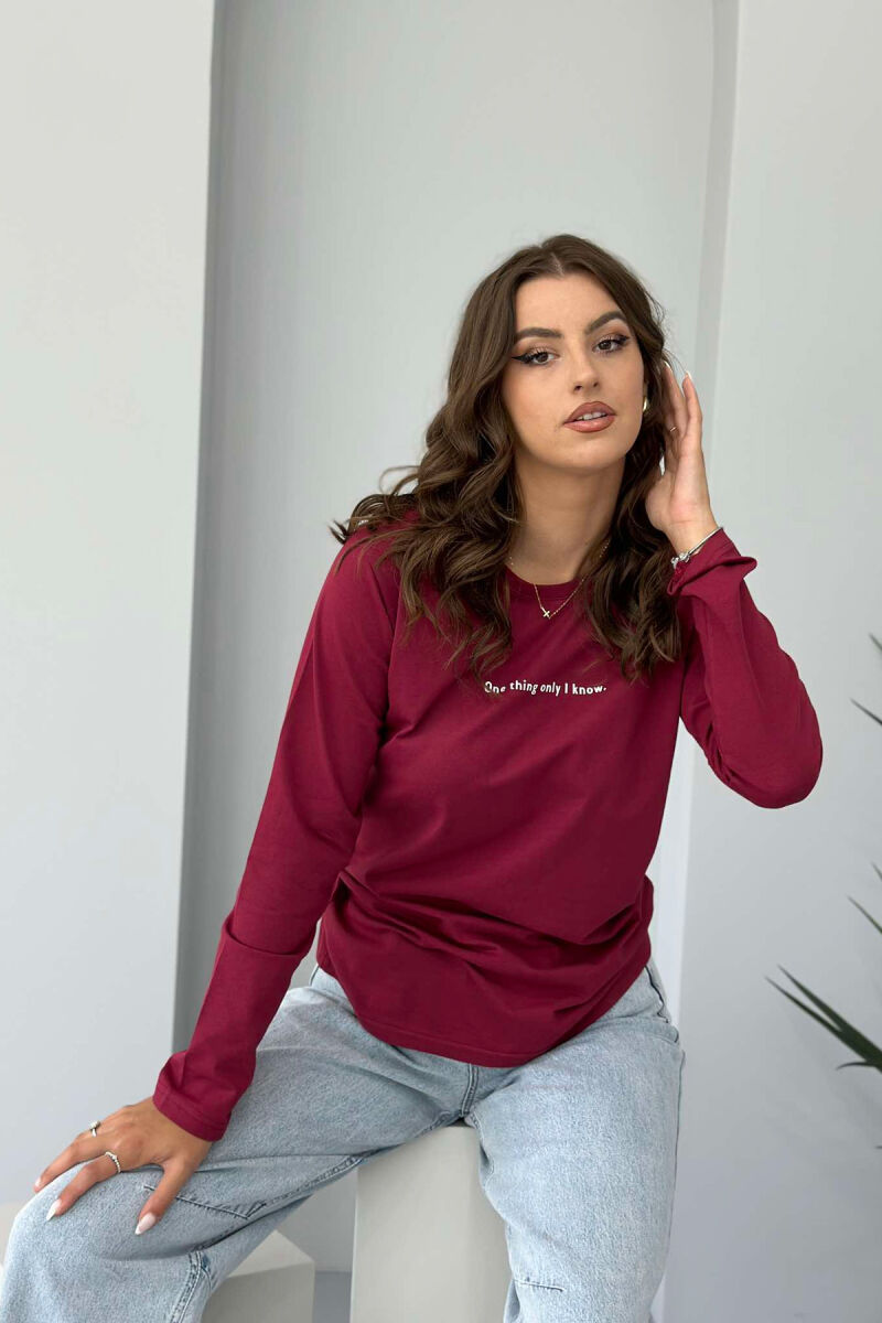 SMALL FRONT WRITTINGS WOMEN SWEATSHIRT BUYRDGUNDY/VISHNJE - 2