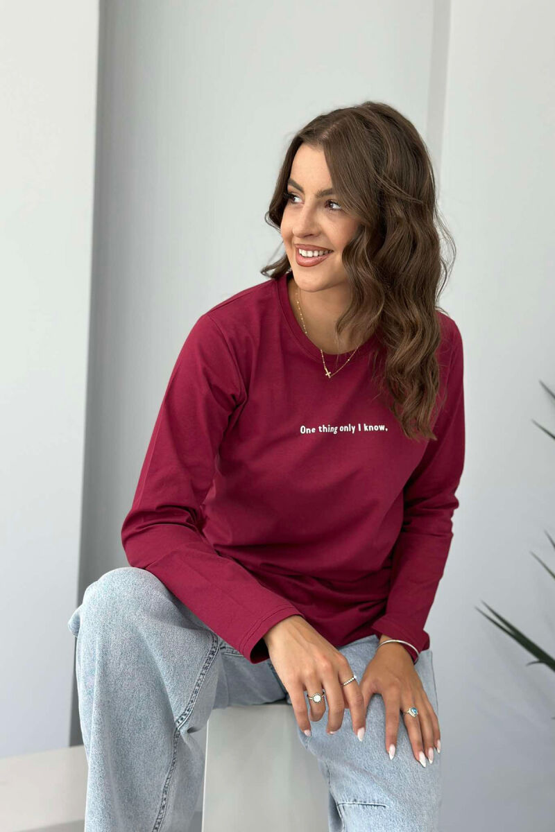 SMALL FRONT WRITTINGS WOMEN SWEATSHIRT BUYRDGUNDY/VISHNJE - 3