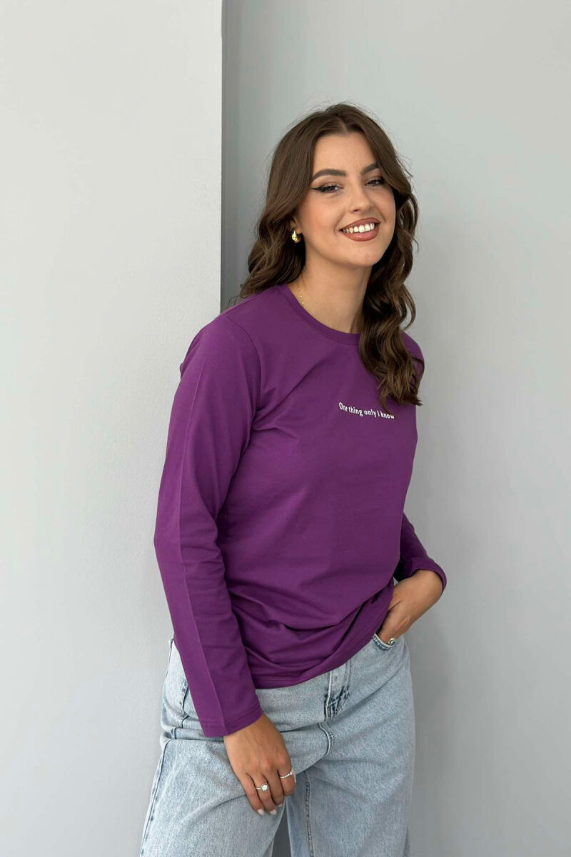 SMALL FRONT WRITTINGS WOMEN SWEATSHIRT PURPLE/LEJLA - 4