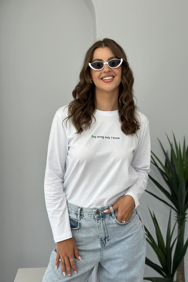 SMALL FRONT WRITTINGS WOMEN SWEATSHIRT WHITE-E BARDHE - 3