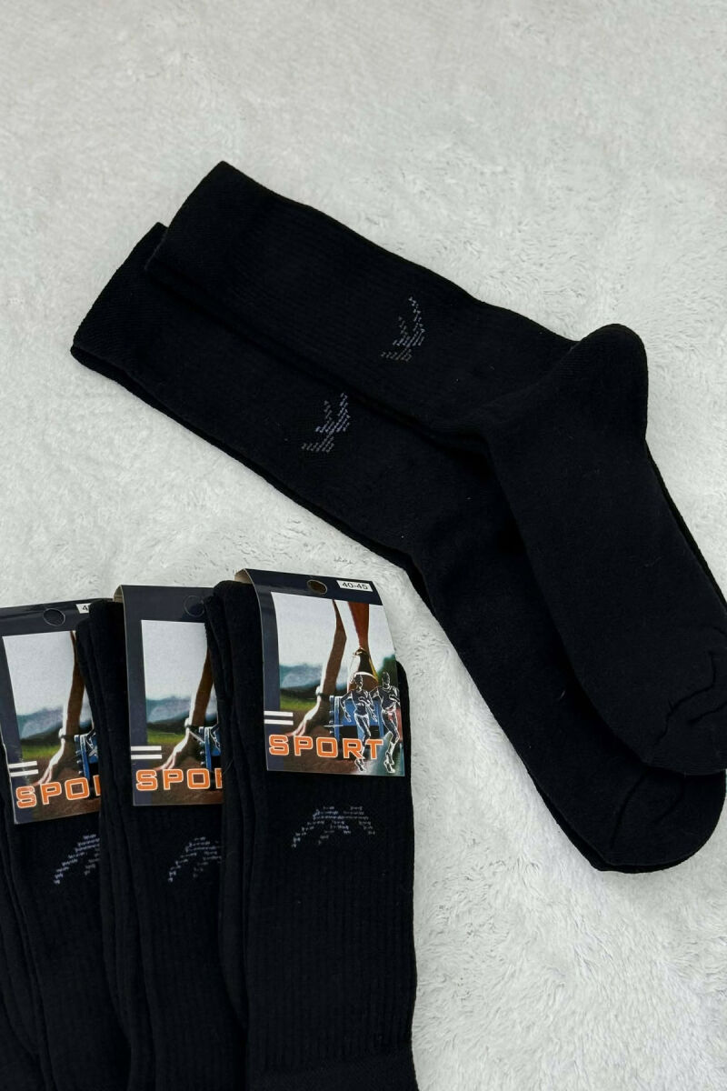 SMALL LOGO 6 PAIR MEN SOCKS BLACK/ E ZEZE - 2