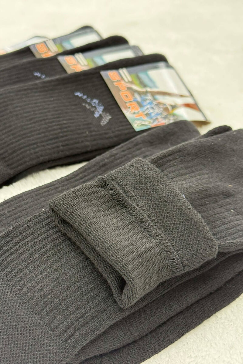 SMALL LOGO 6 PAIR MEN SOCKS BLACK/ E ZEZE - 3