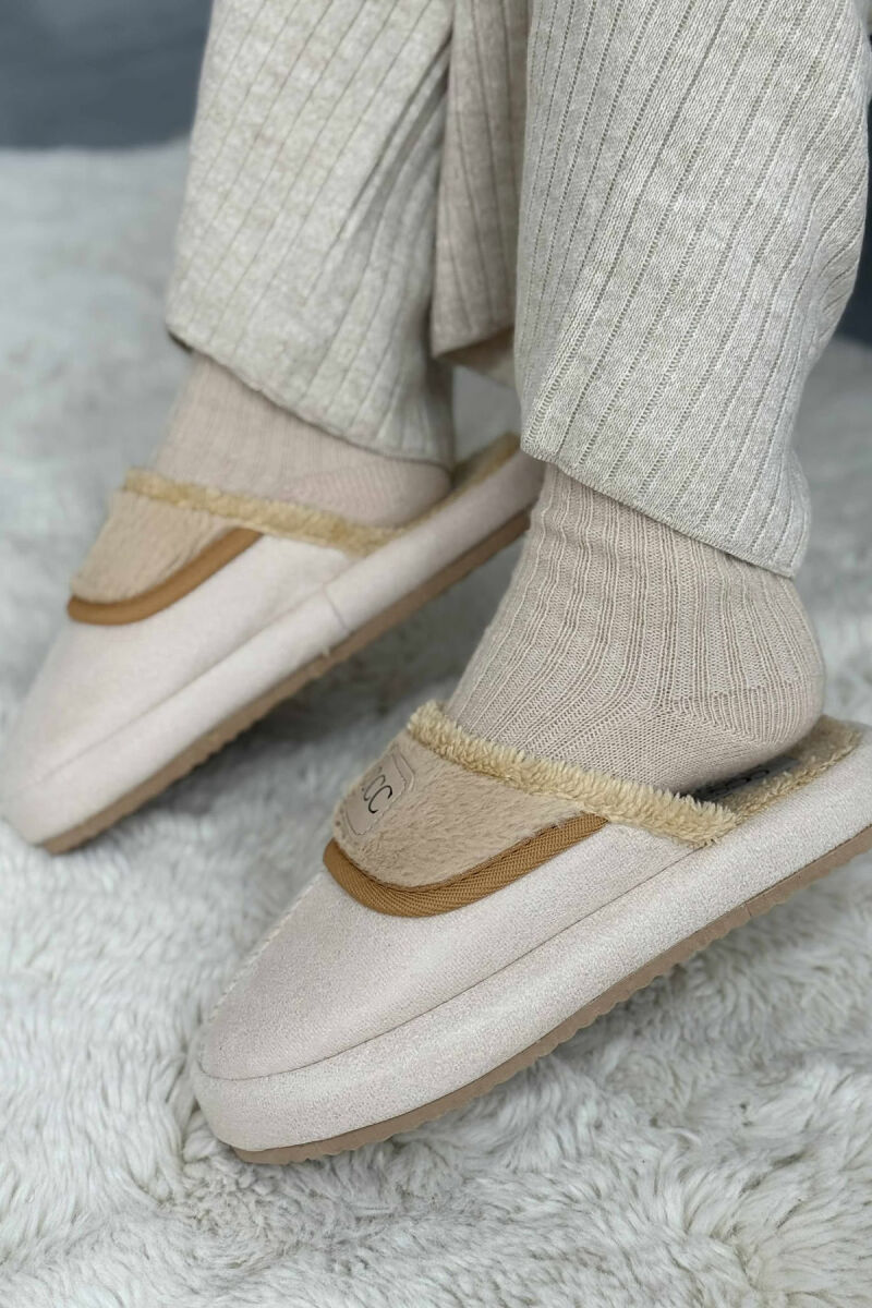 SMALL LOGO ONE COLOR WOMEN SLIPPERS BEIGE/BEZHE - 2