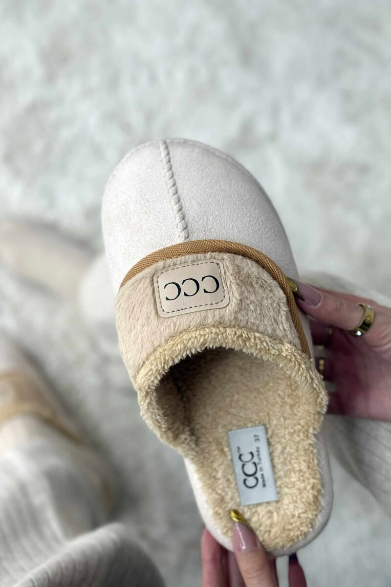 SMALL LOGO ONE COLOR WOMEN SLIPPERS BEIGE/BEZHE - 4