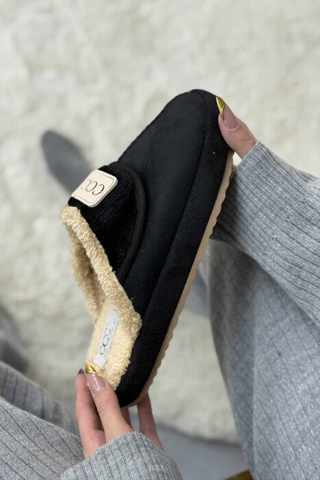 SMALL LOGO ONE COLOR WOMEN SLIPPERS BLACK/ E ZEZE - 4