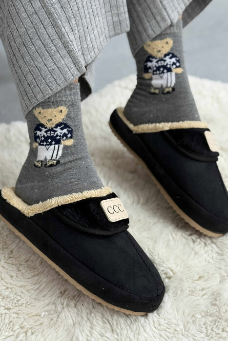 SMALL LOGO ONE COLOR WOMEN SLIPPERS BLACK/ E ZEZE - 