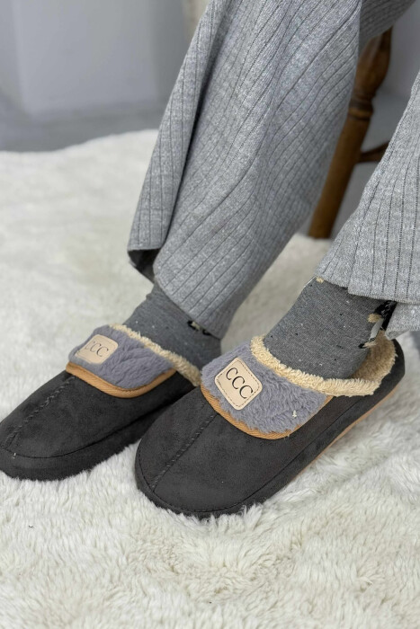 SMALL LOGO ONE COLOR WOMEN SLIPPERS GREY/GRI - 