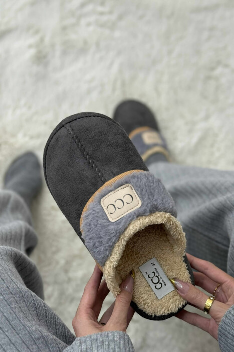 SMALL LOGO ONE COLOR WOMEN SLIPPERS GREY/GRI - 4