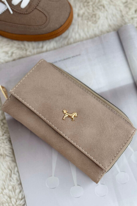 SMALL LOGO ONE COLOR WOMEN WALLETS BEIGE/BEZHE 