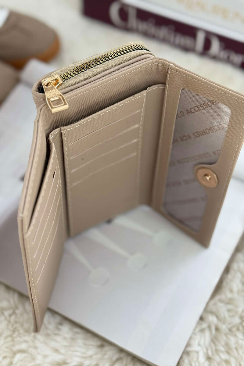 SMALL LOGO ONE COLOR WOMEN WALLETS BEIGE/BEZHE - 4