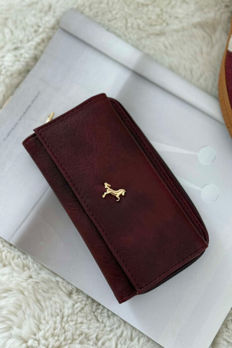 SMALL LOGO ONE COLOR WOMEN WALLETS BURGUNDY/VISHNJE 